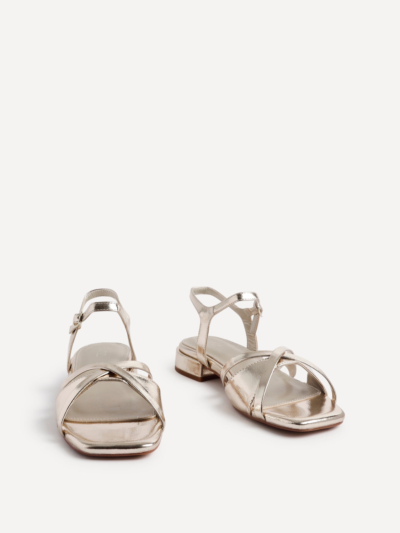 Zenna Gold Strappy Low Sandals