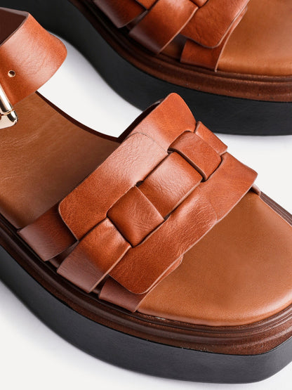 Zuri Tan Flatform Sandals