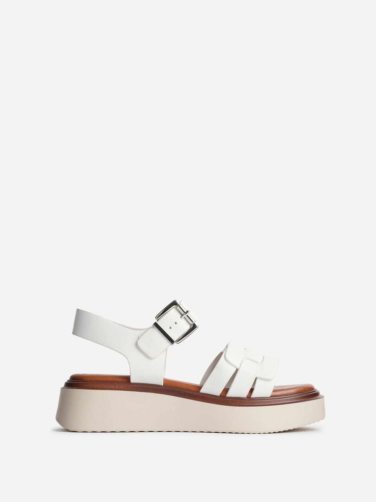 Zuri White Flatform Sandals
