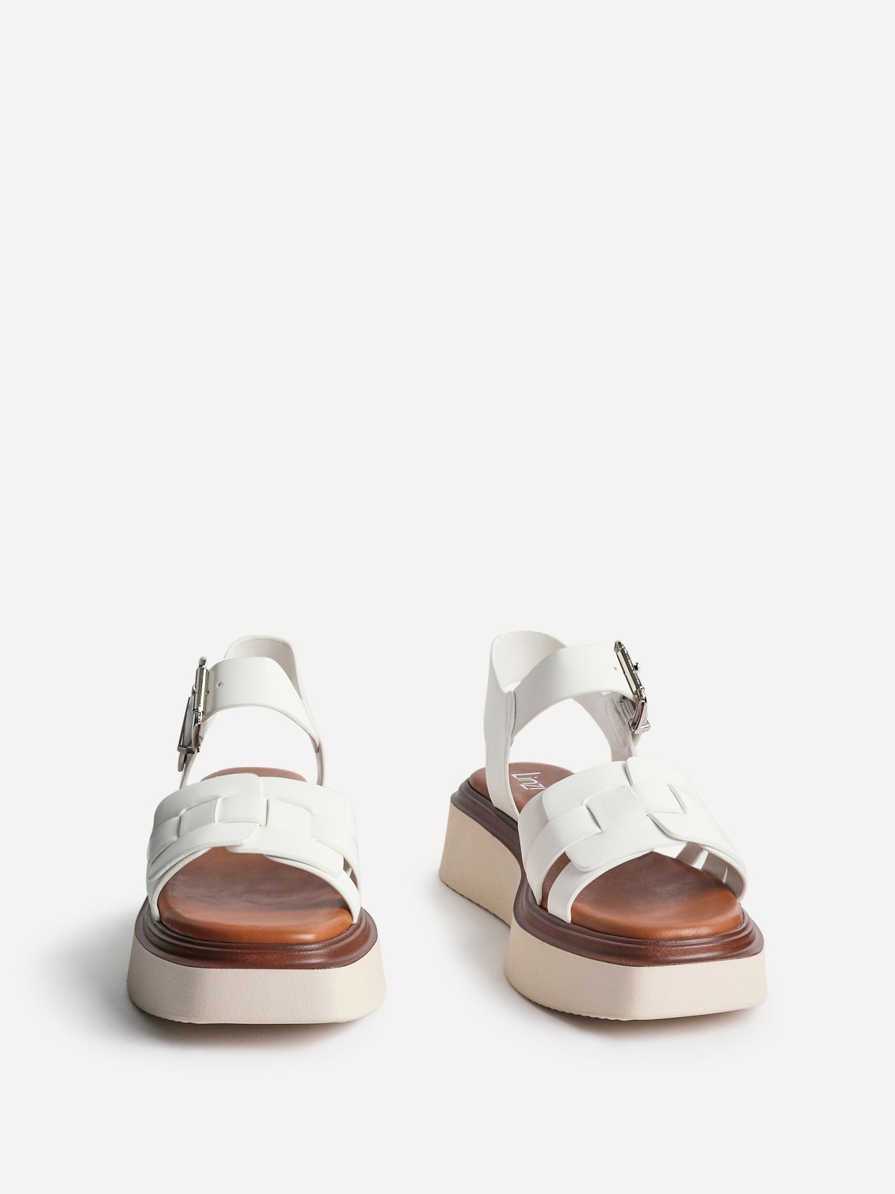 Zuri White Flatform Sandals