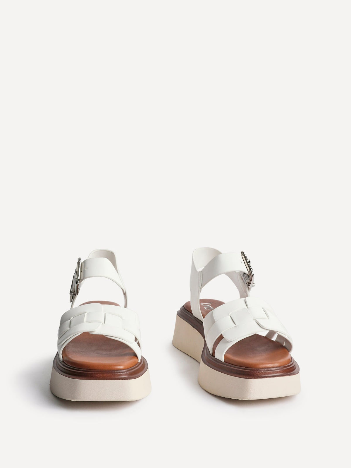 Zuri White Flatform Sandals
