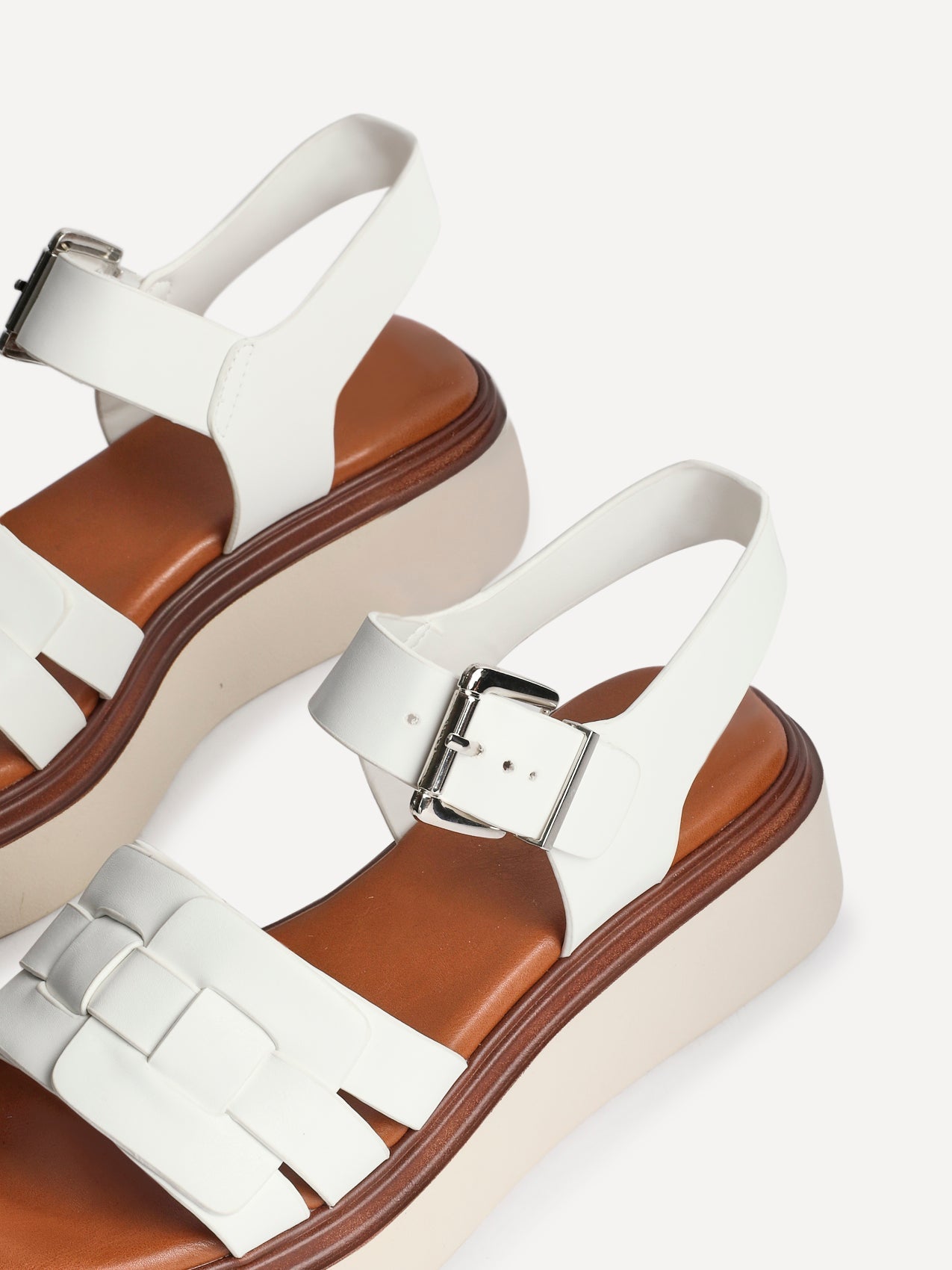Zuri White Flatform Sandals
