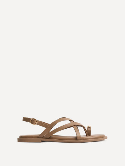 Zyra Mocha Toe Ring Flat Sandals