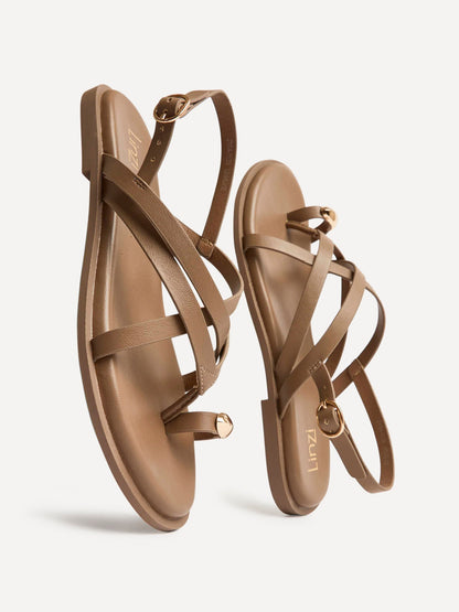 Zyra Mocha Toe Ring Flat Sandals