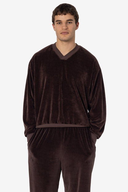 VLR56GD - Garment Dye Velour V-neck Sweatshirt