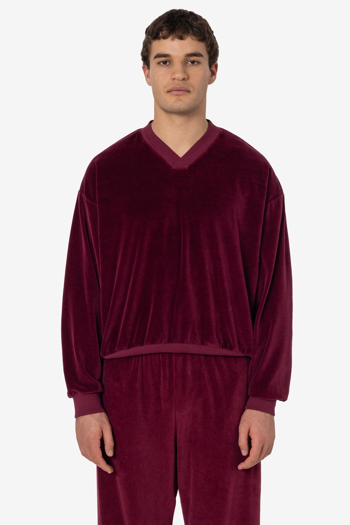 VLR56GD - Garment Dye Velour V-neck Sweatshirt