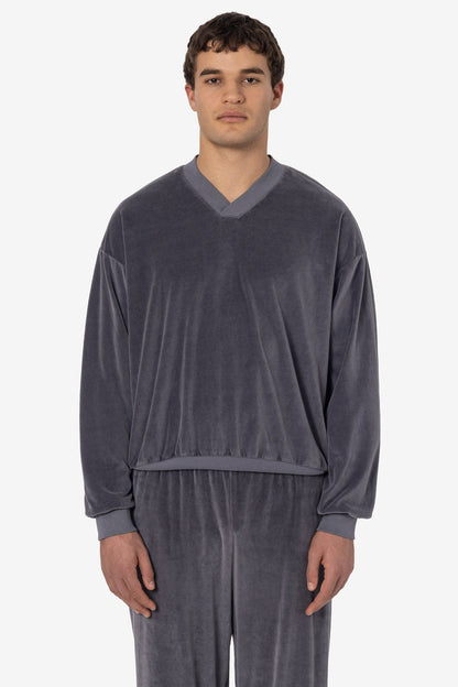 VLR56GD - Garment Dye Velour V-neck Sweatshirt