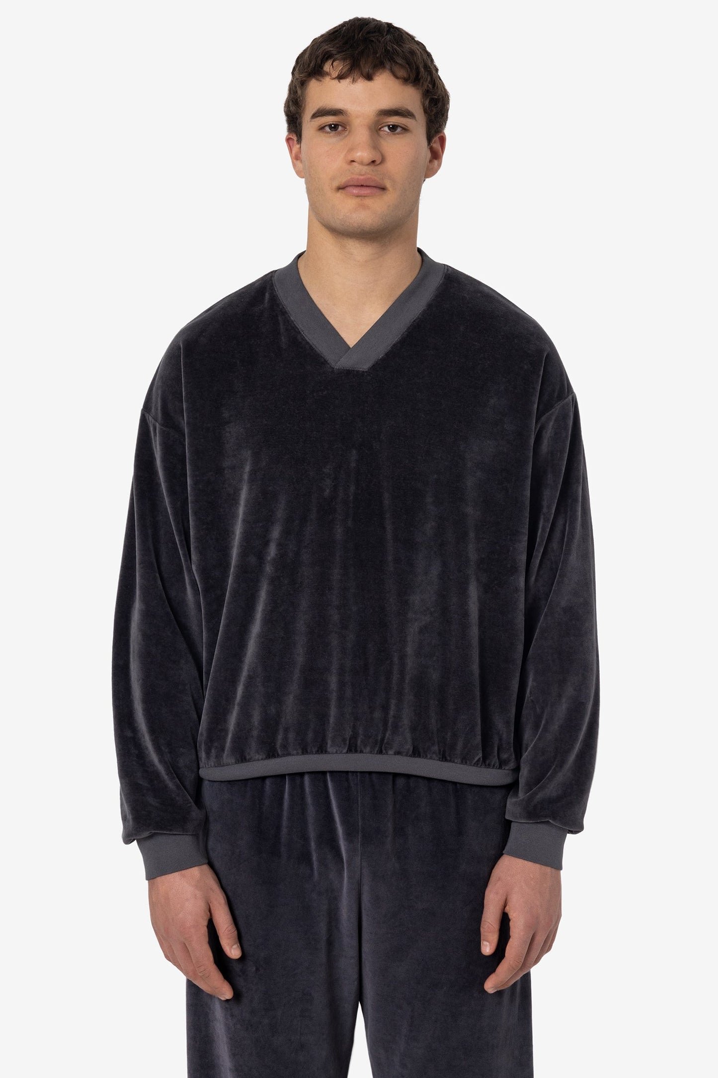 VLR56GD - Garment Dye Velour V-neck Sweatshirt