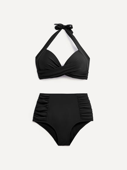 Amalfi Black High Waisted Tummy Control Bikini