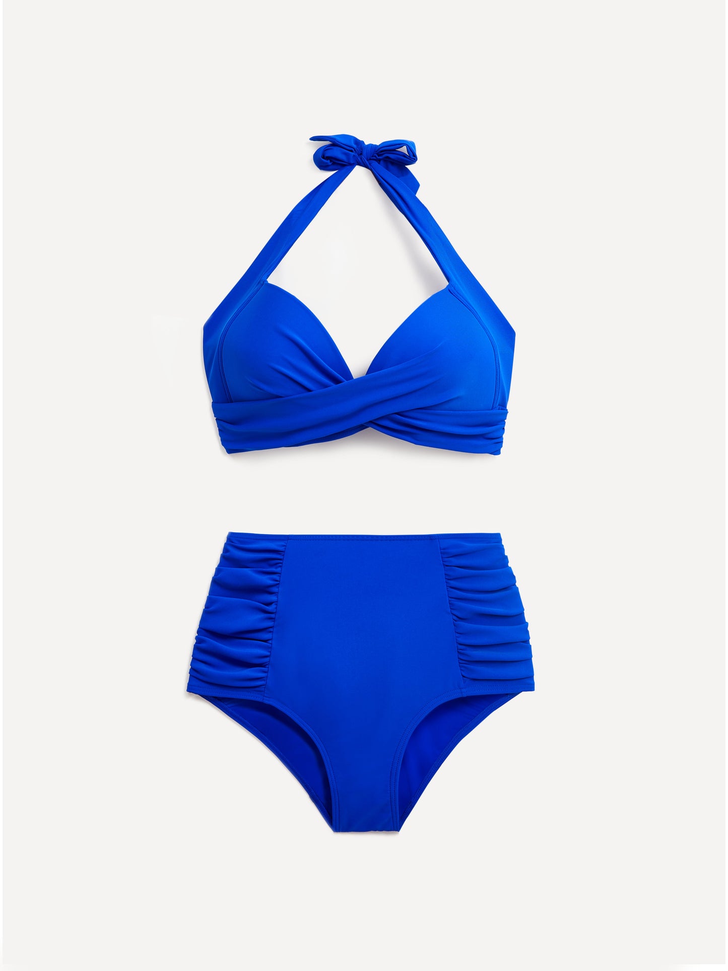 Amalfi Blue High Waisted Tummy Control Bikini