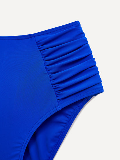 Amalfi Blue High Waisted Tummy Control Bikini