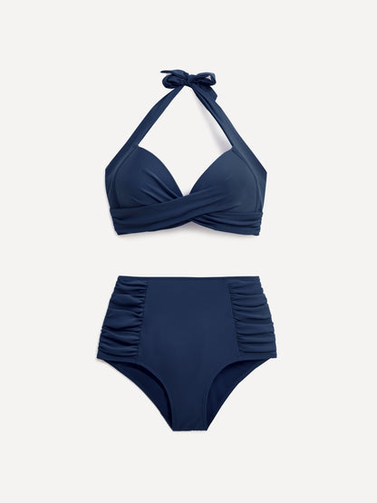 Amalfi Navy High Waisted Tummy Control Bikini