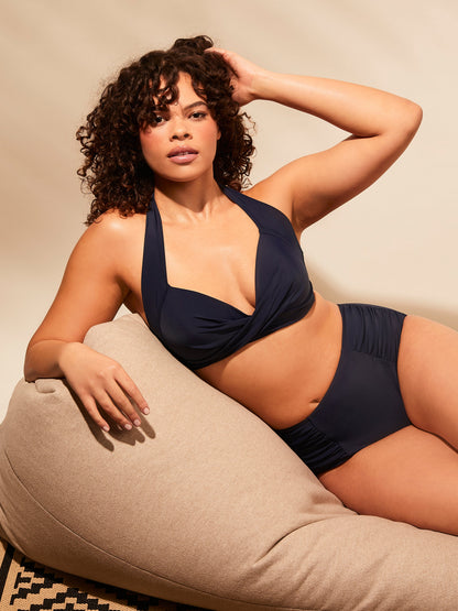 Amalfi Navy High Waisted Tummy Control Bikini