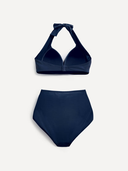 Amalfi Navy High Waisted Tummy Control Bikini