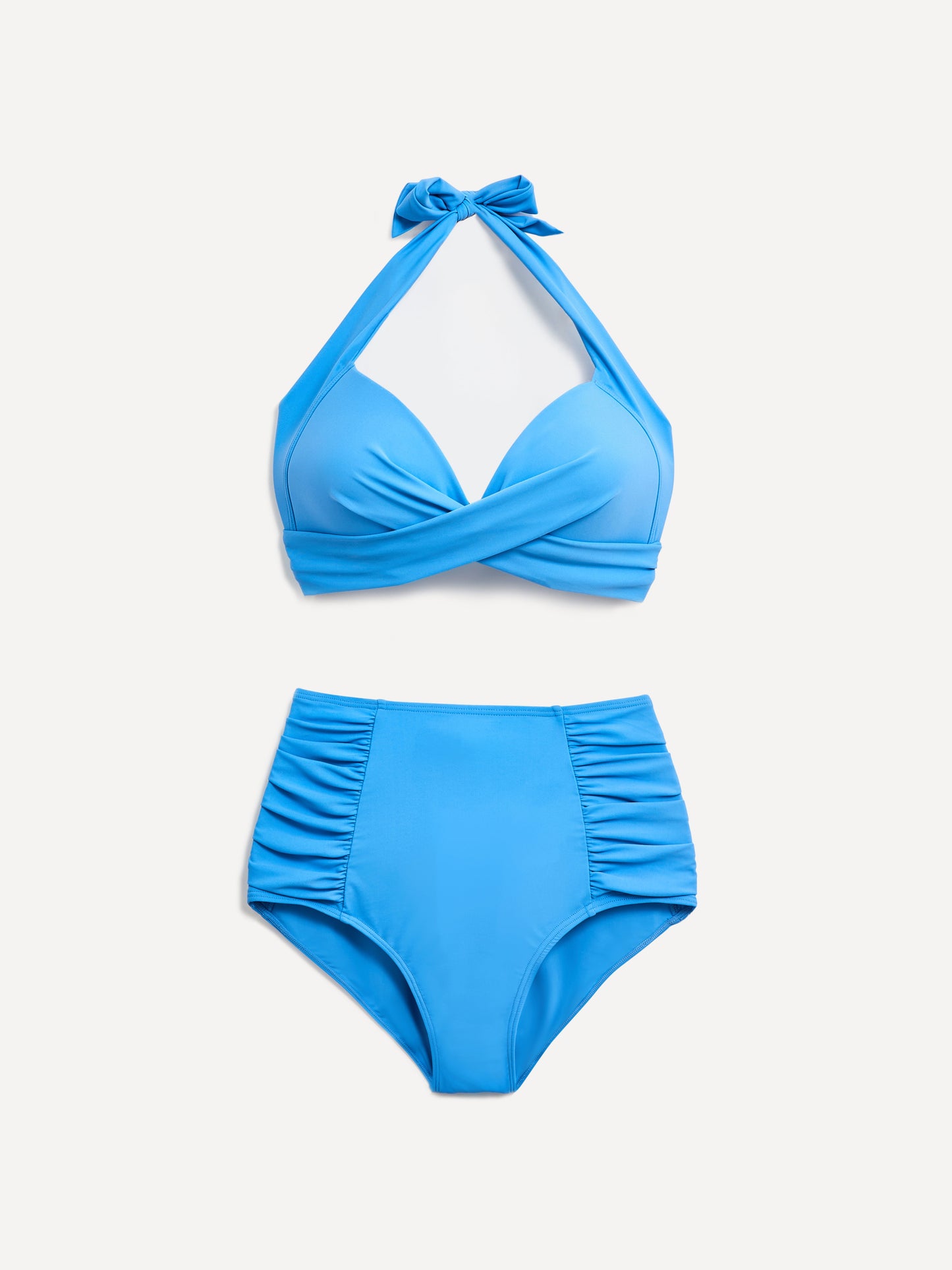 Amalfi Light Blue High Waisted Tummy Control Bikini