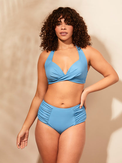Amalfi Light Blue High Waisted Tummy Control Bikini