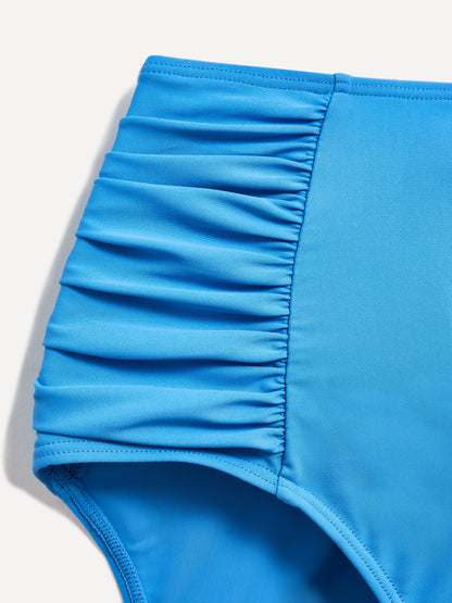 Amalfi Light Blue High Waisted Tummy Control Bikini