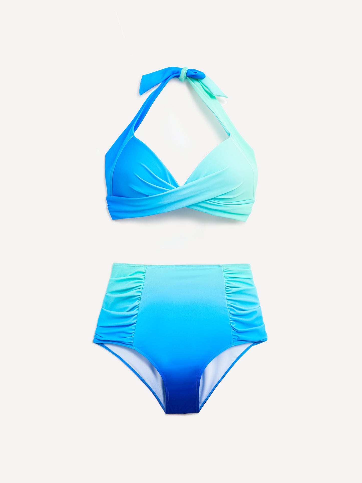 Amalfi Blue Tie Dye High Waisted Tummy Control Bikini