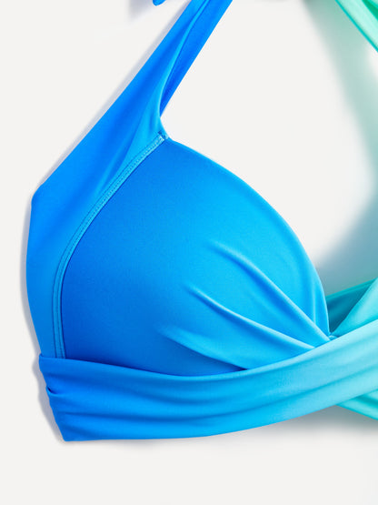 Amalfi Blue Tie Dye High Waisted Tummy Control Bikini