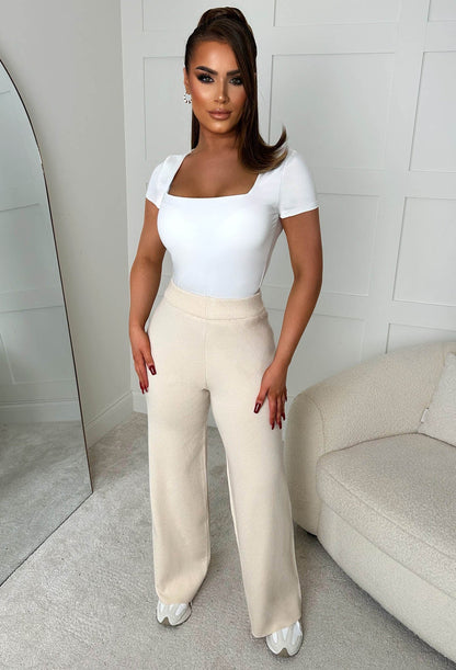 Anabella Cream Knitted Trousers