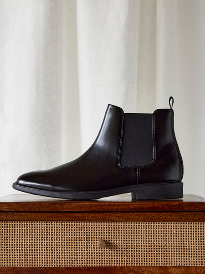 Antonio Mens Black Faux Leather Chelsea Boots