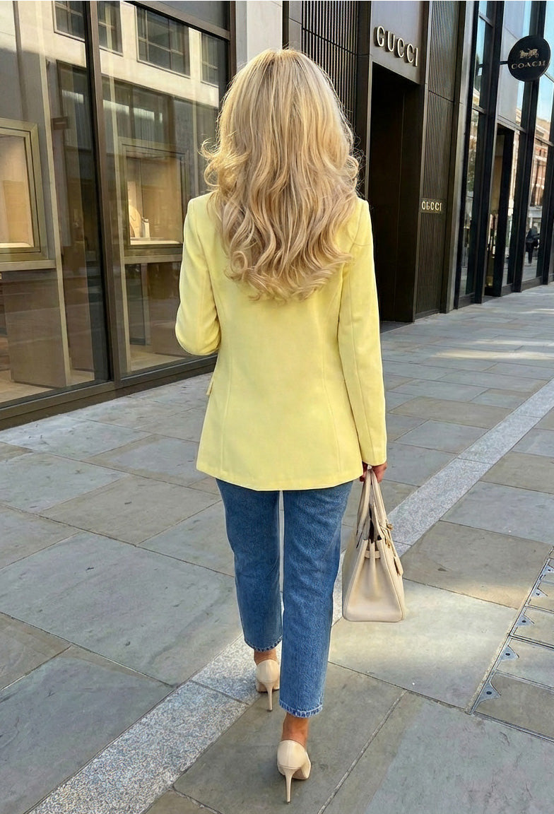 Babe Essential Yellow Fitted Blazer