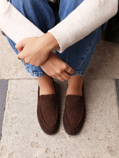 Belmont Brown Suede Leather Loafers