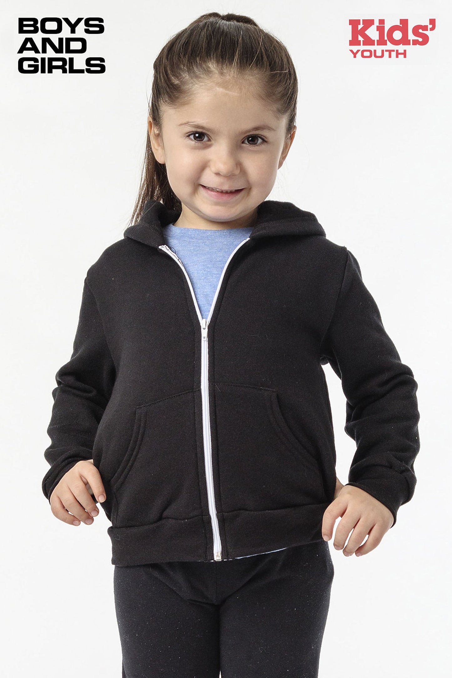 F2097 - Kids Poly Cotton Zip Hoodie