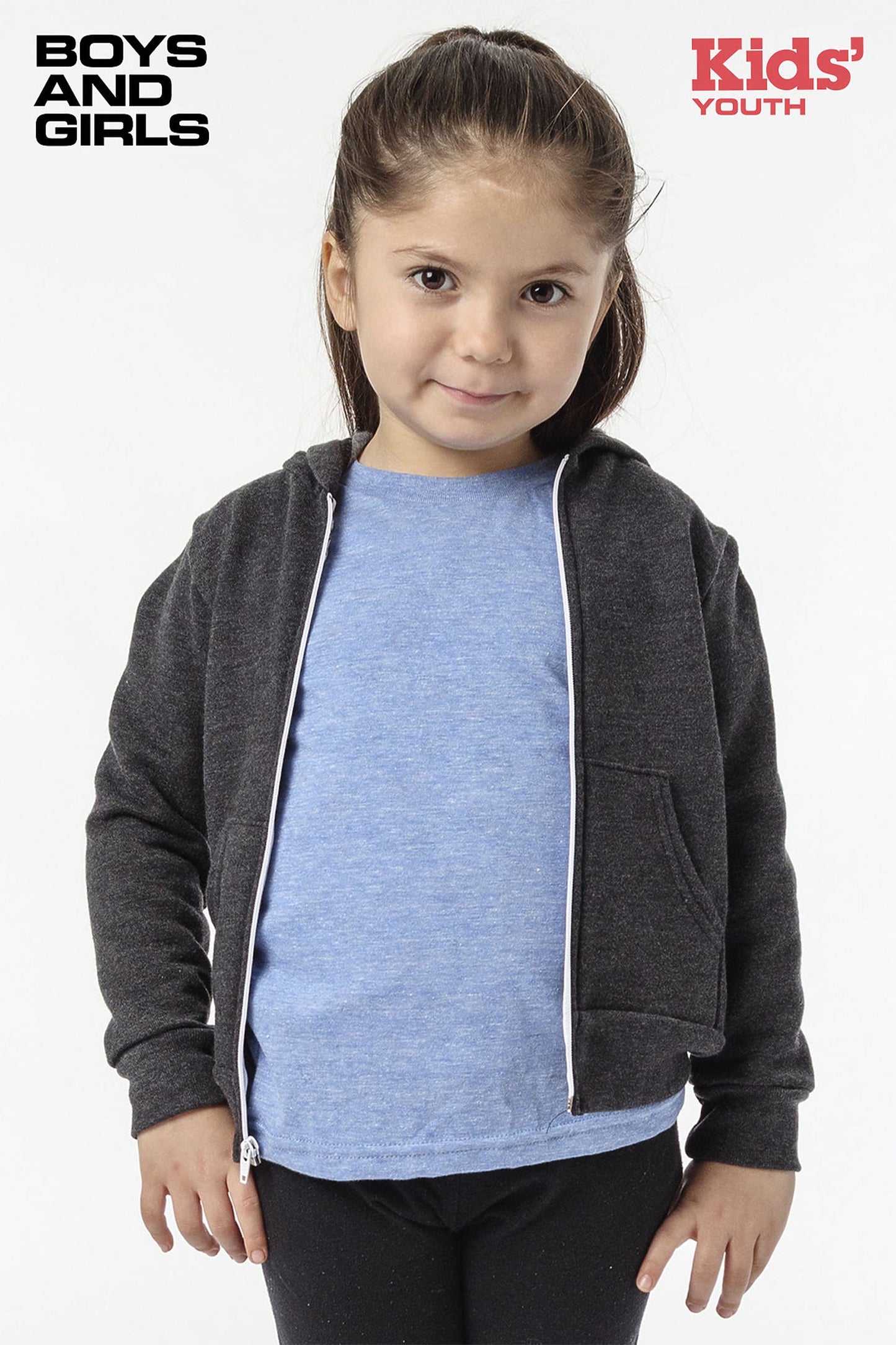 F2097 - Kids Poly Cotton Zip Hoodie