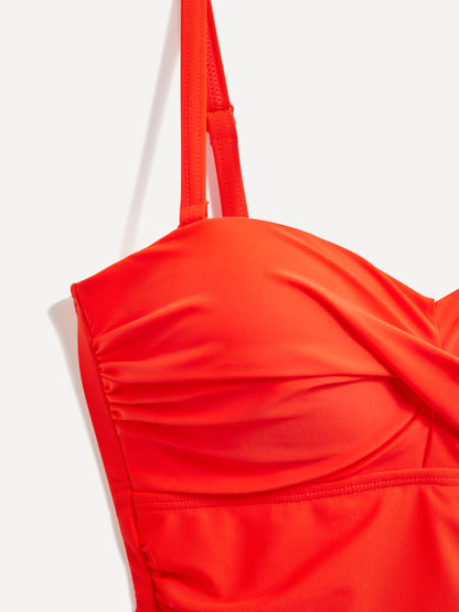 Capri Orange Tummy Control Swimsuit