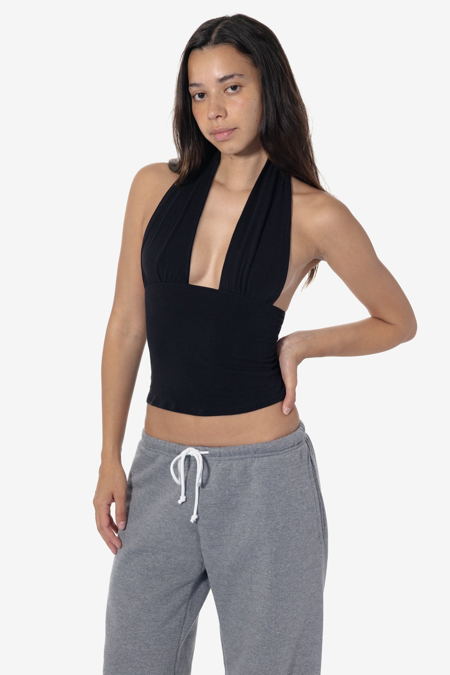 CC3853 - Cheesecloth Ruched Halter Top