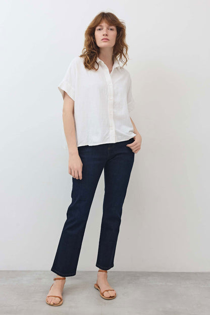 The Crop Mid-Rise Straight Jeans