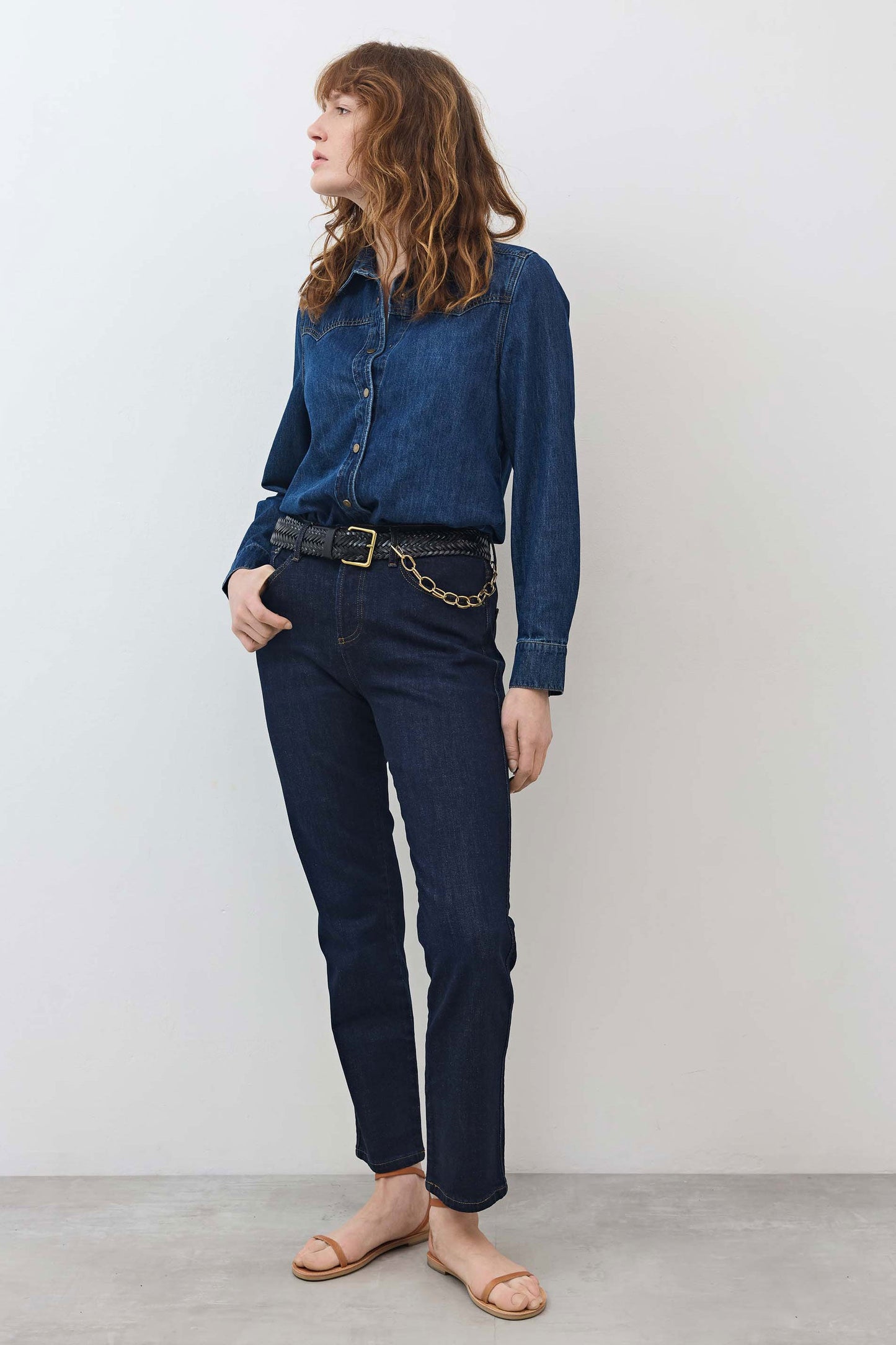 The Petite Crop Mid-Rise Straight Jeans