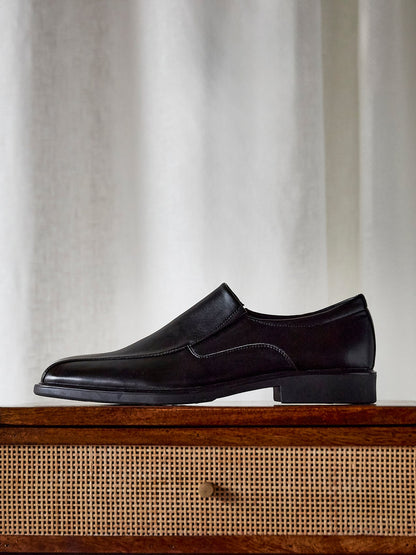 Diego Mens Black Faux Leather Slip-On Shoes