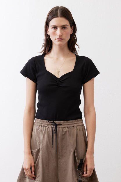 Dipped Square Neck Top