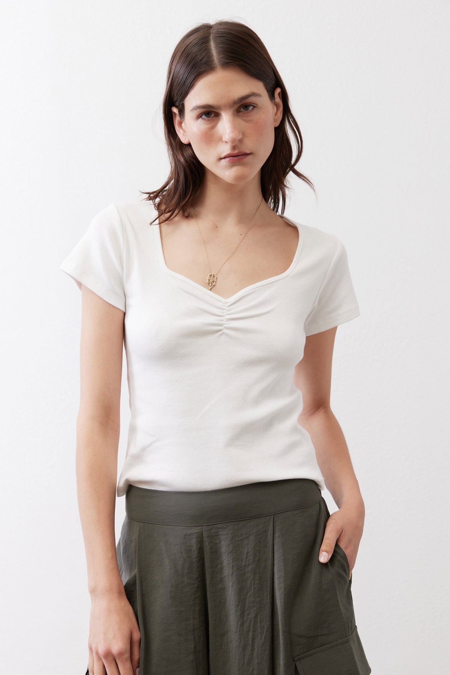 Dipped Square Neck Top