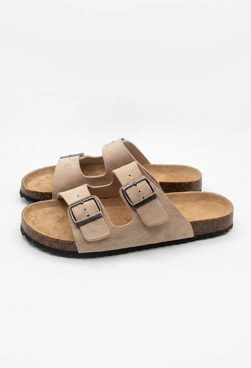 Everyday Chic Beige Strap & Buckle Sandals