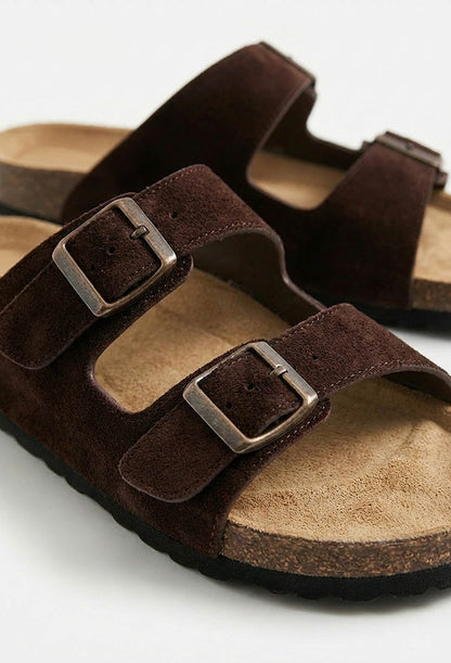 Everyday Chic Brown Strap & Buckle Sandals