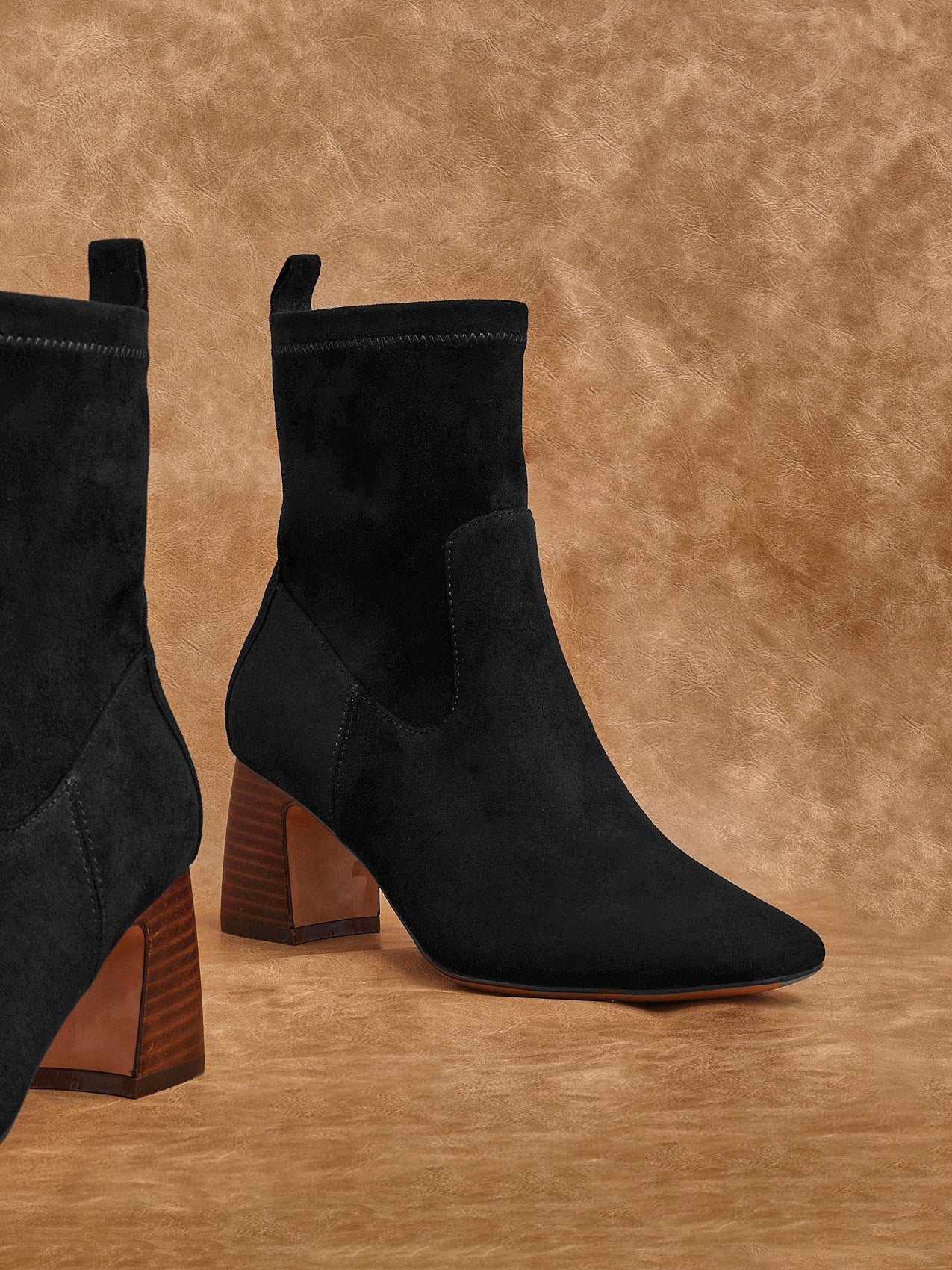 Francisco Black Heeled Ankle Boots