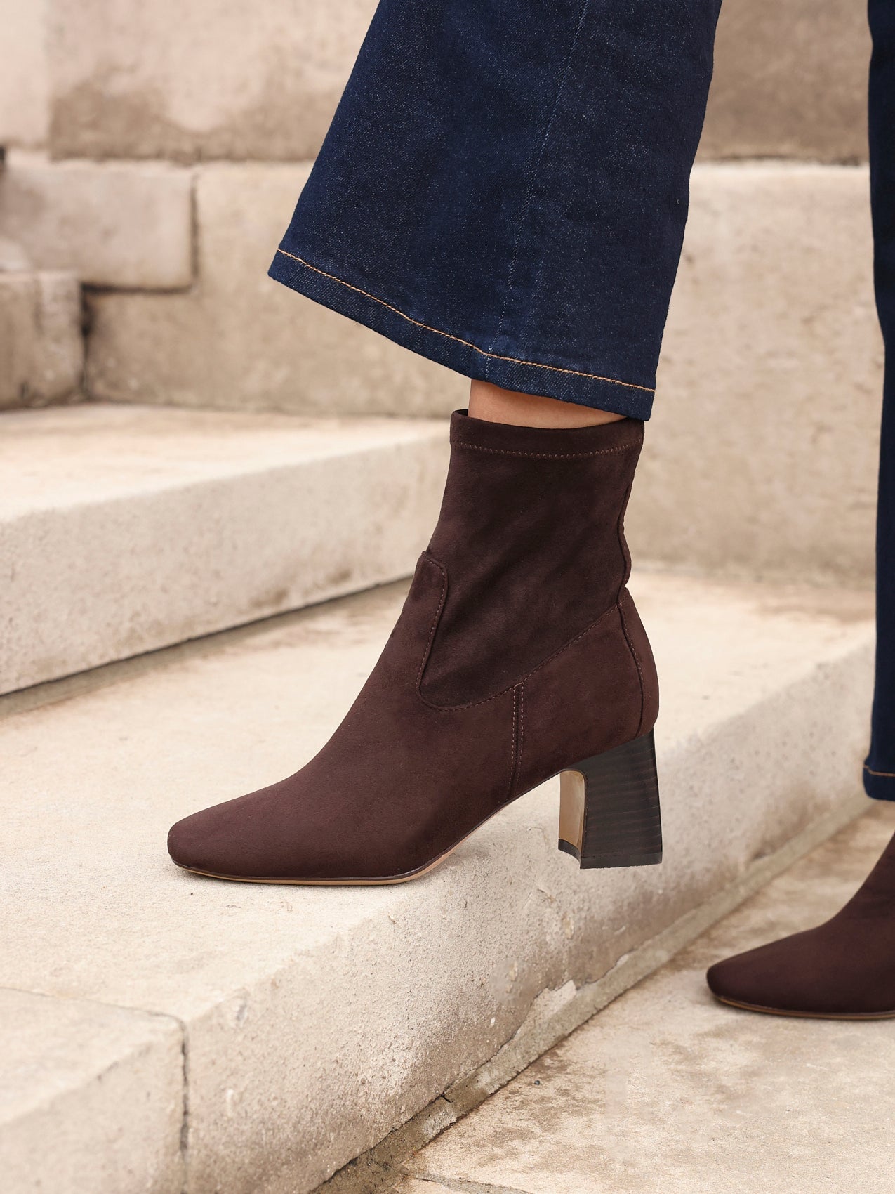 Francisco Brown Heeled Ankle Boots