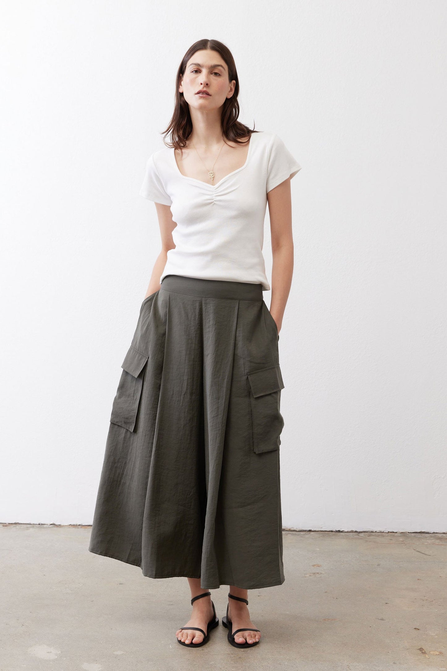 Dipped Square Neck Top
