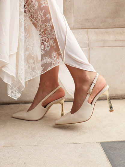 Lizzie Nude Stiletto Court Heels