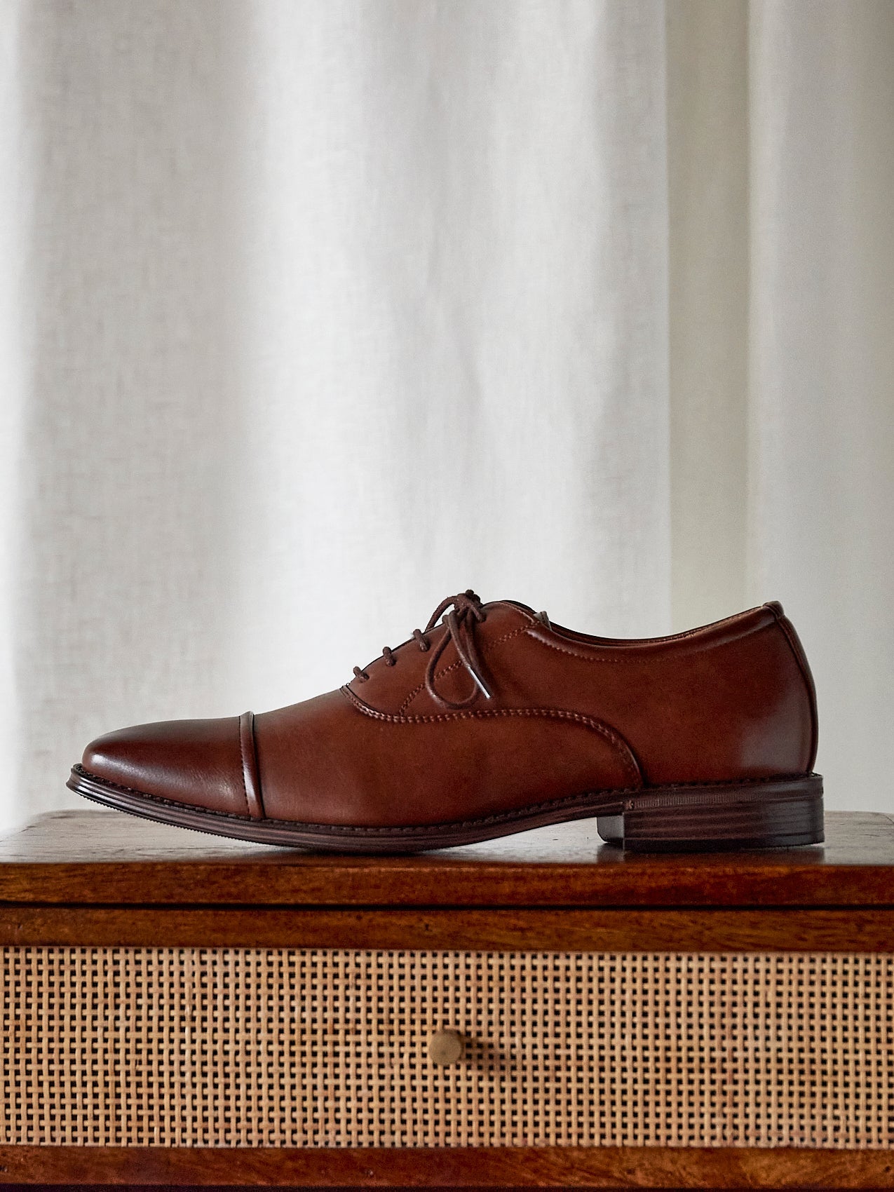 Lorenzo Mens Brown Faux Leather Shoes