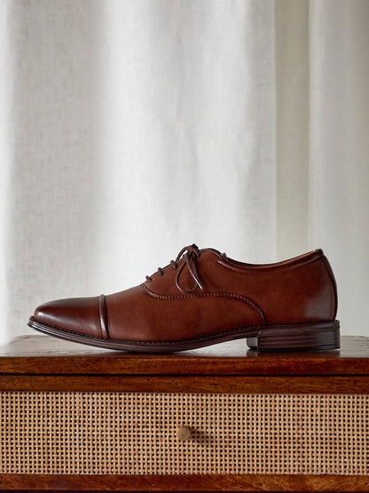 Lorenzo Mens Brown Faux Leather Shoes