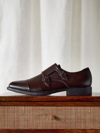 Marcello Mens Brown Faux Leather Shoes