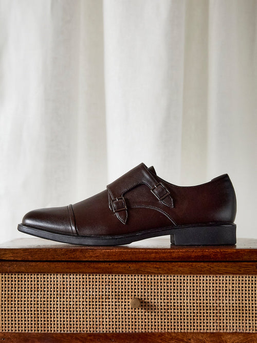 Marcello Mens Brown Faux Leather Shoes