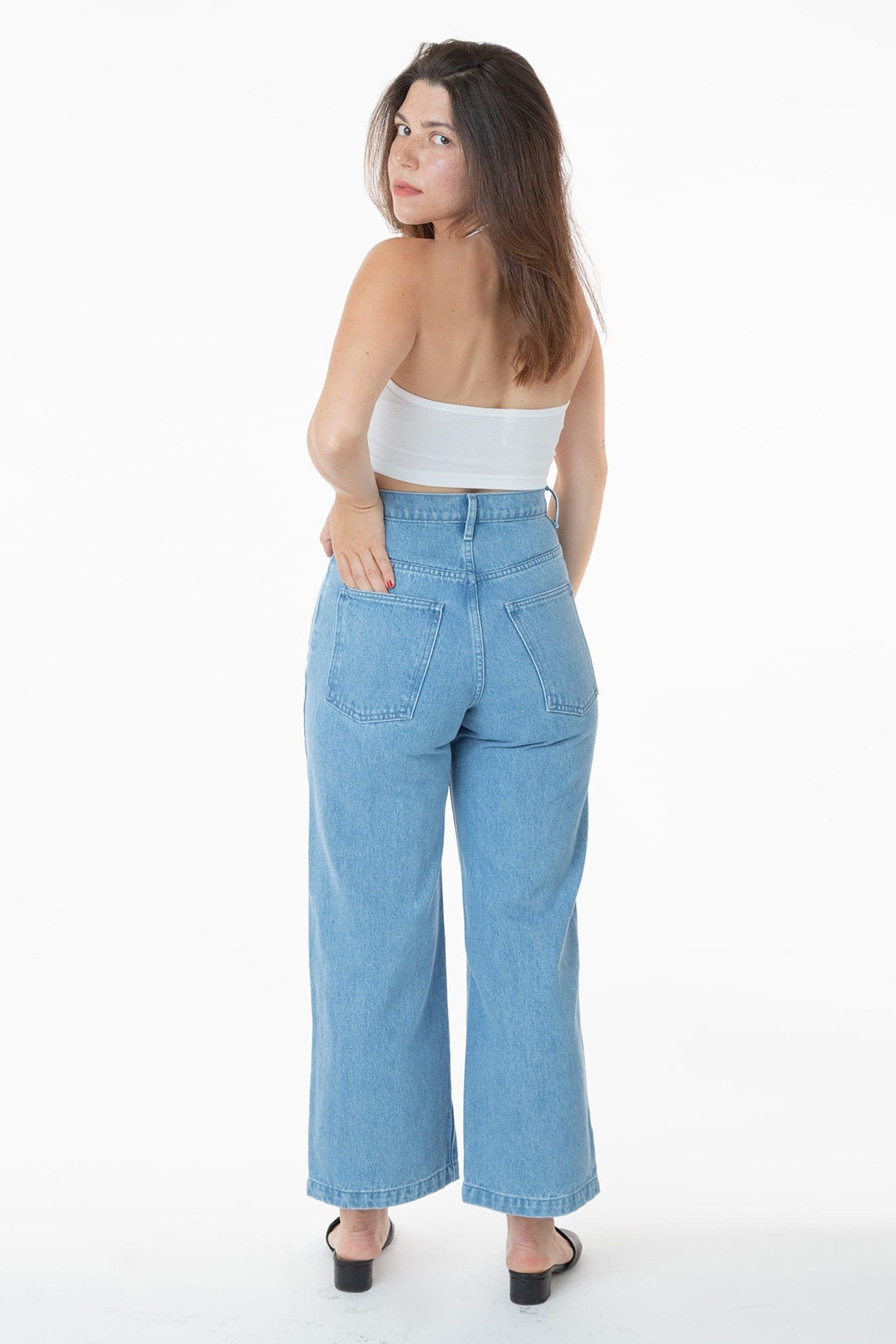 RDNW09 - High Waisted Wide Leg Denim Jean
