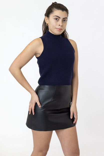 RFK382 - Cashmere Knit Sleeveless Mock Neck