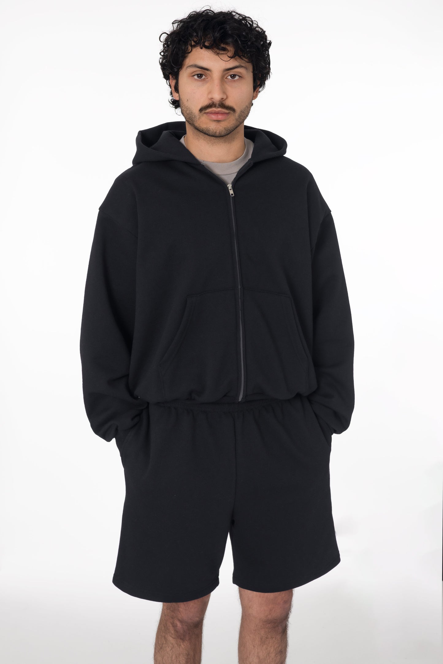 MWF10 - 10 oz. Mid-weight Poly Cotton Fleece Waist Length Zip-Up Hoodie