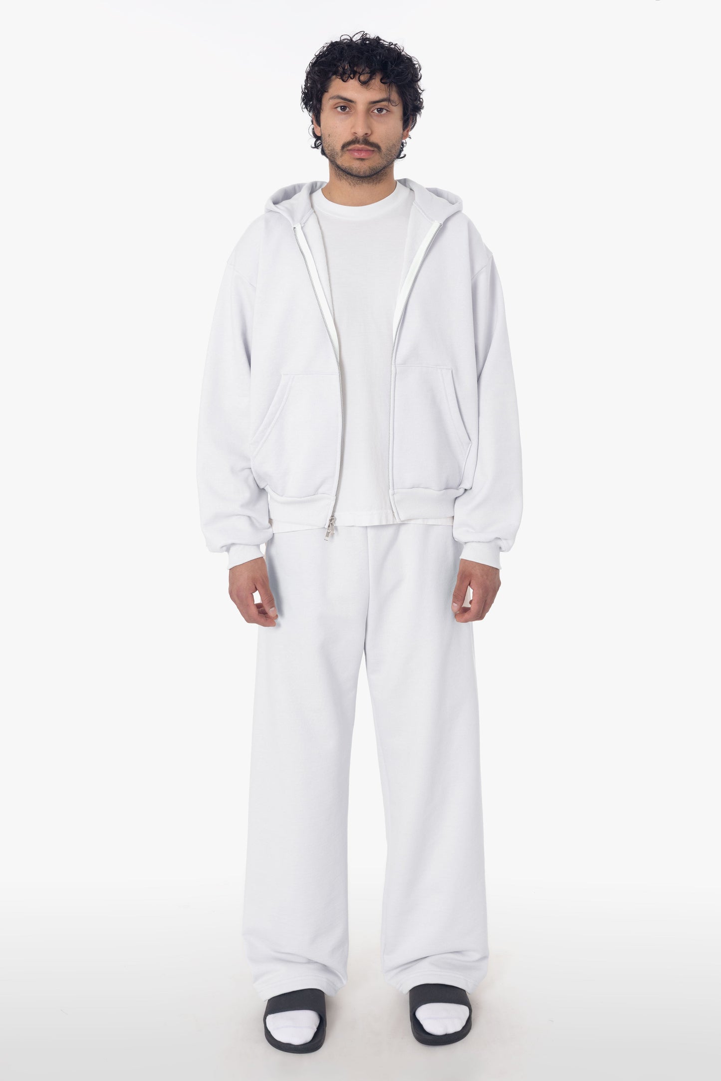 MWF10 - 10 oz. Mid-weight Poly Cotton Fleece Waist Length Zip-Up Hoodie